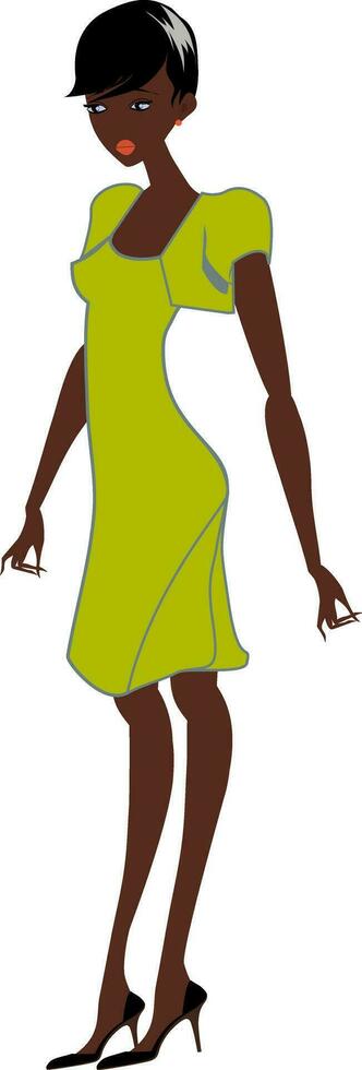 afro Frau, Vektor oder Farbe Illustration.