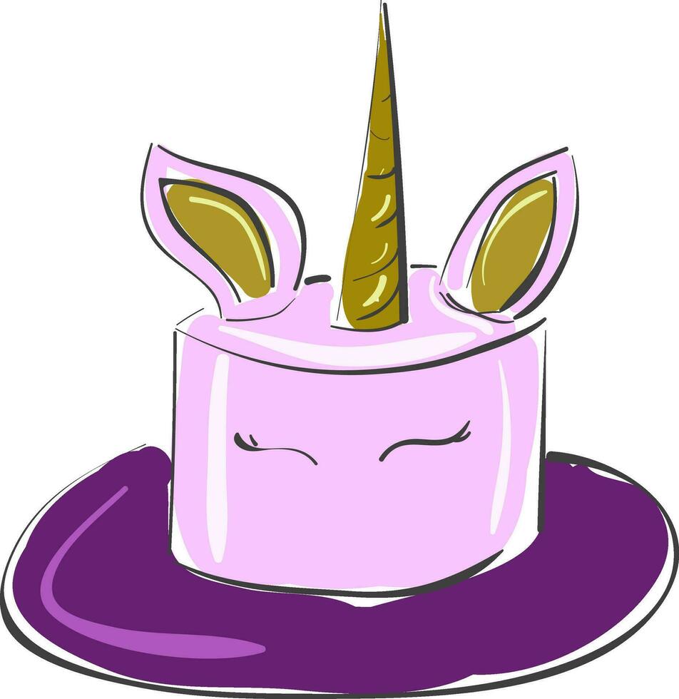 Kuchen Einhorn, Vektor oder Farbe Illustration.