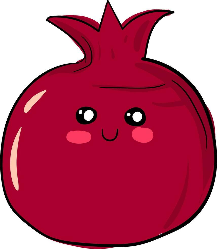 röd granatäpple, vektor eller Färg illustration.