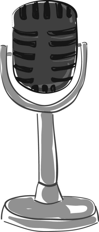 grå mikrofon, vektor eller Färg illustration.