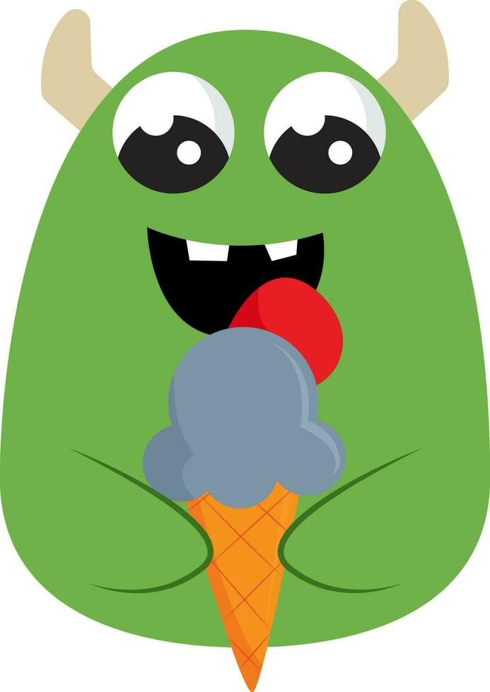 Monster- mit Eis Creme, Vektor oder Farbe Illustration.