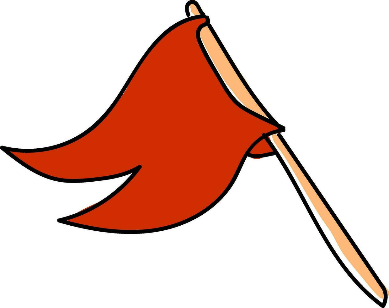 röd flagga, vektor eller Färg illustration.