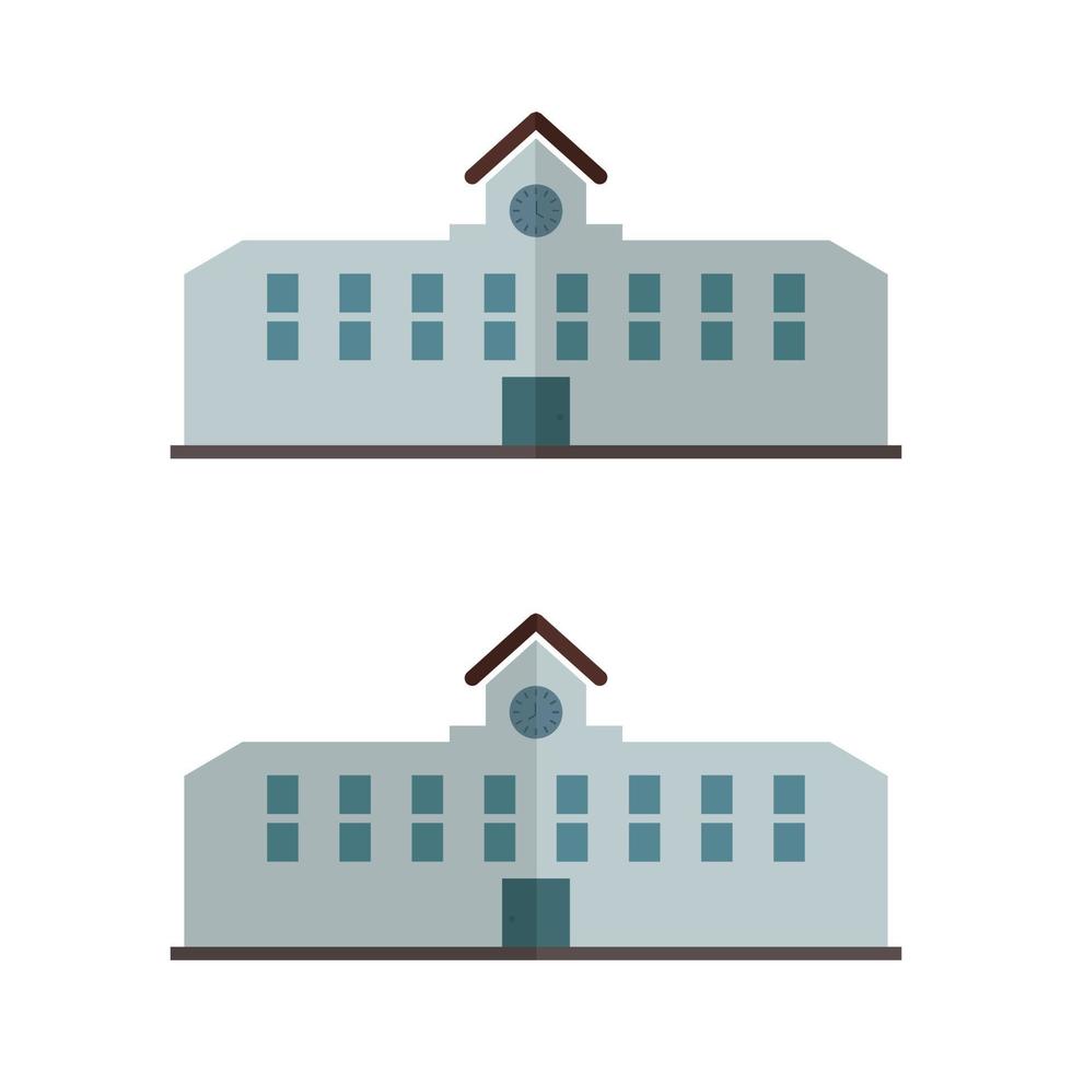 skolbyggnad illustrerad på vit bakgrund vektor