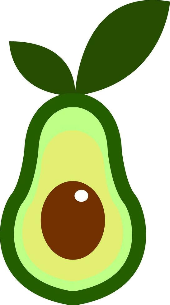 ClipArt av en halvskuren avokado frukt vektor eller Färg illustration