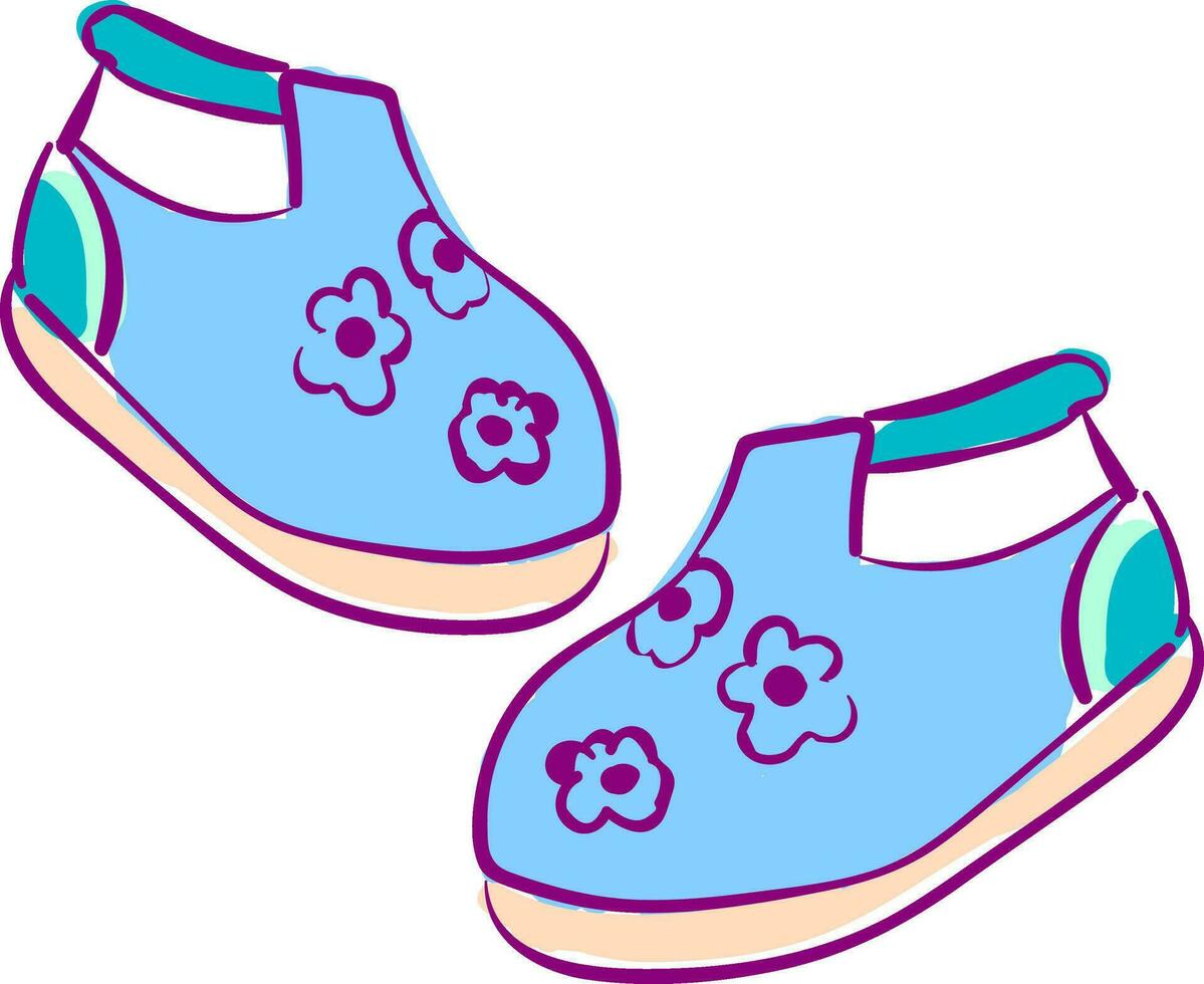 Clip Art von ein Paar von Babys Schuhe Vektor oder Farbe Illustration