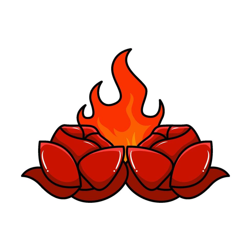 rot Blume mit Feuer Illustration vektor