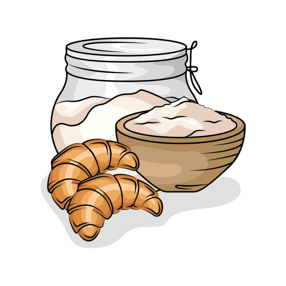 mjöl bröd med bakverk illustration vektor