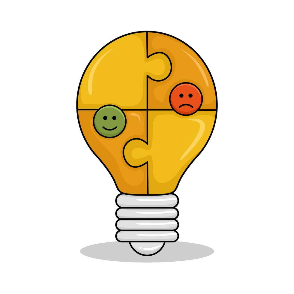 Feedback Emoji im Lampe Birne Illustration vektor