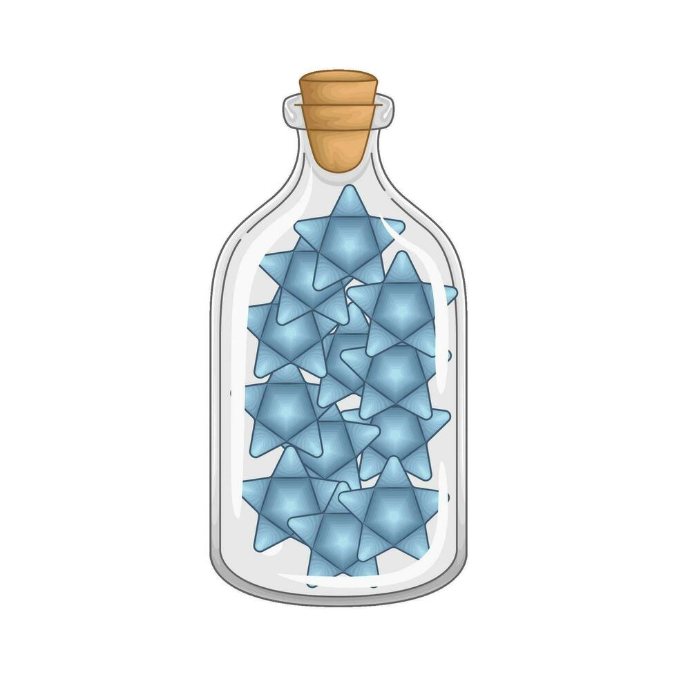 Star Blau im Flasche Glas Illustration vektor