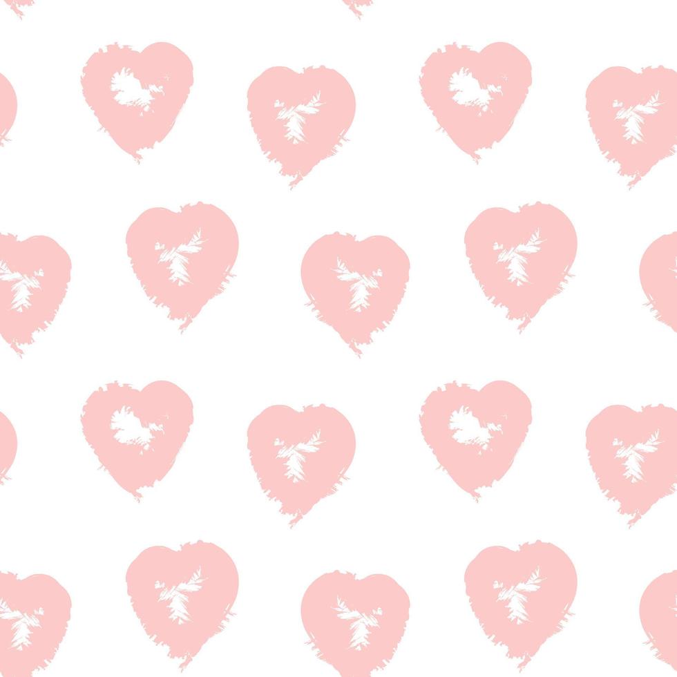 rosa hjärtformad penseldrag sömlös bakgrund vektor