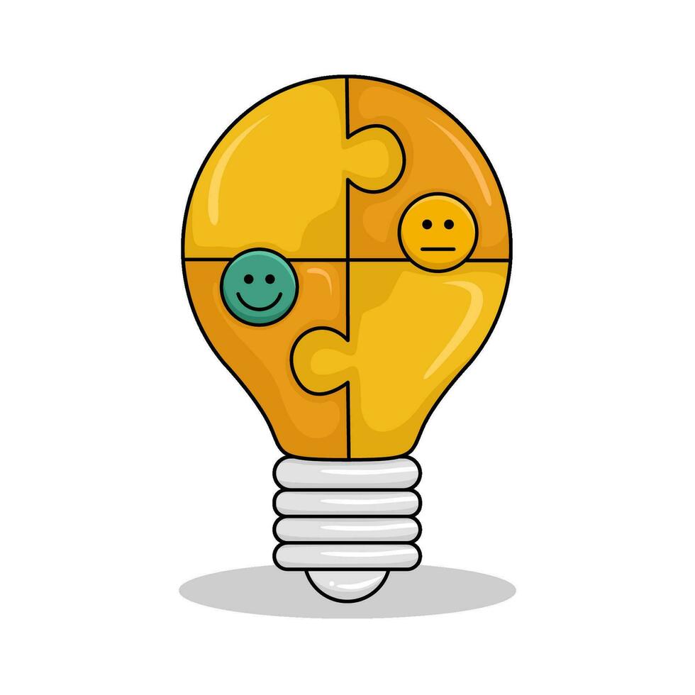 Feedback Emoji im Lampe Birne Illustration vektor