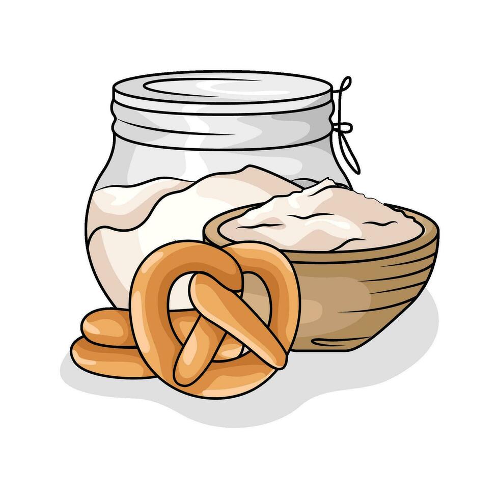 mjöl bröd med bakverk illustration vektor