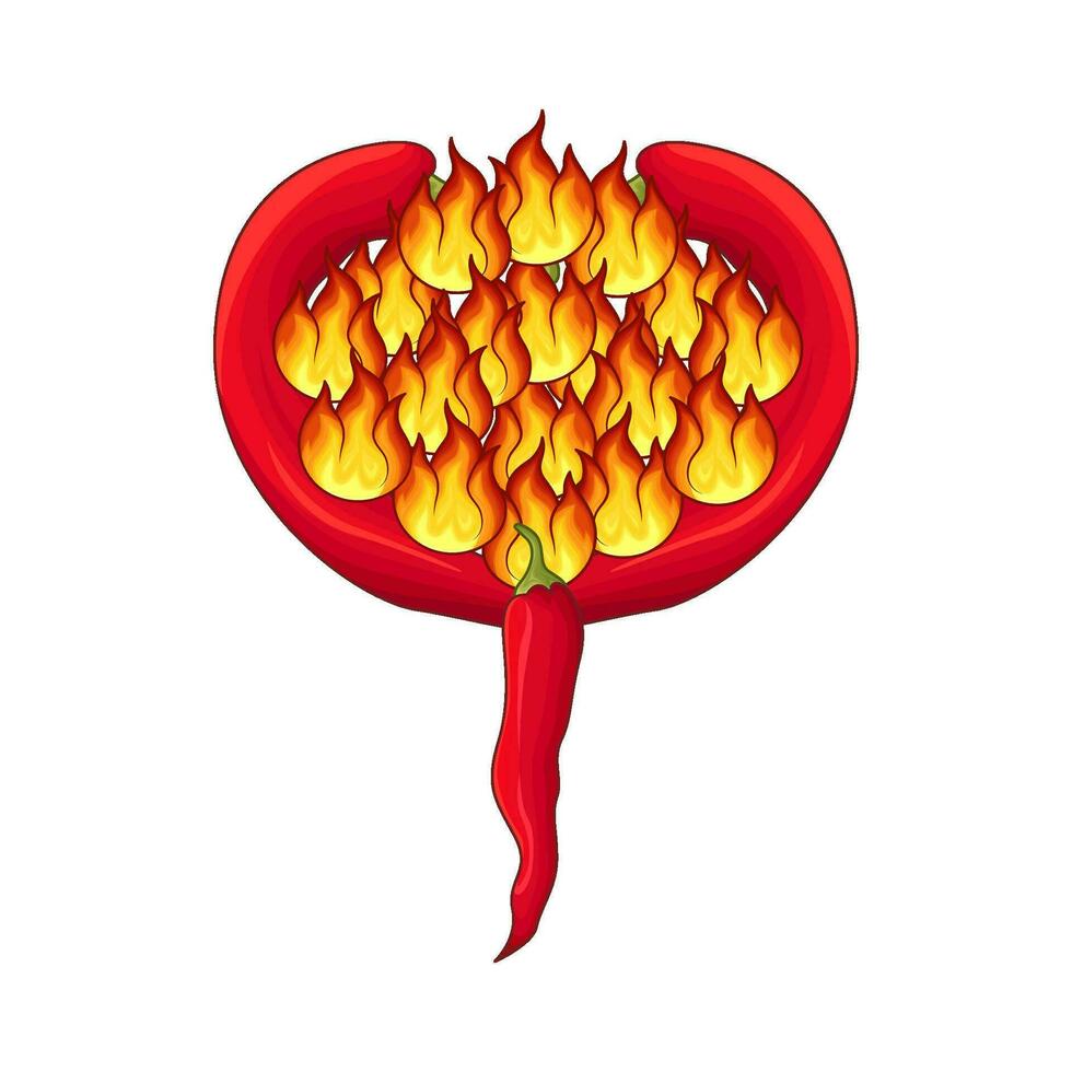 varm chili med varm brand kärlek illustration vektor