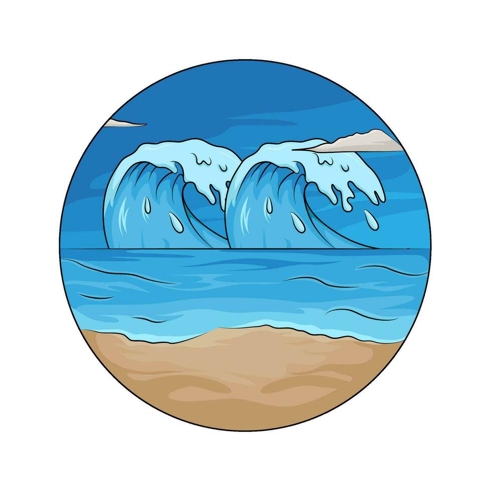 Meer Welle im Strand Illustration vektor