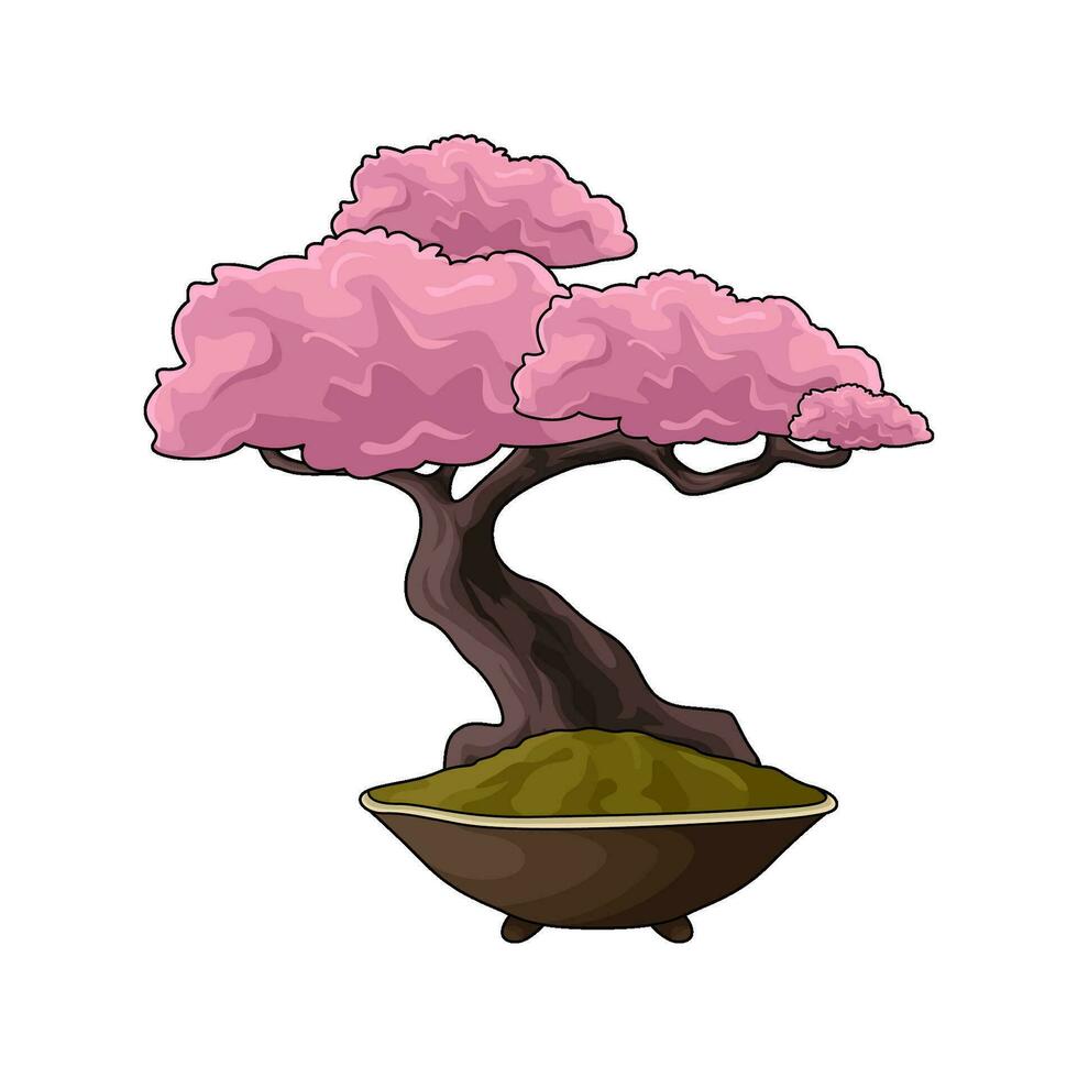 Bonsai Pflanze im Topf Illustration vektor