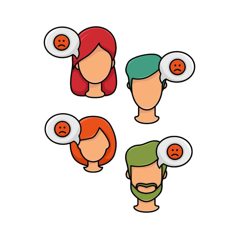 respons kund med emoji i Tal bubbla illustration vektor