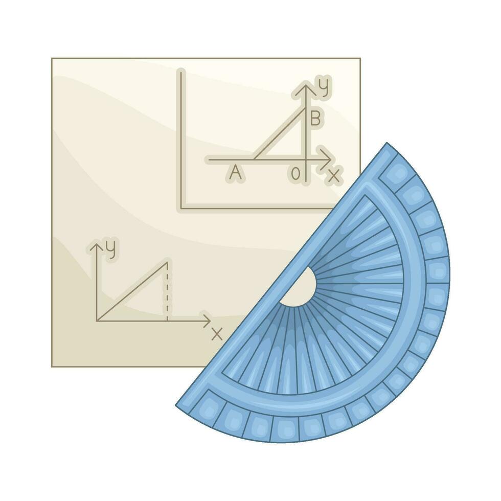 linjal med geometri papper illustration vektor