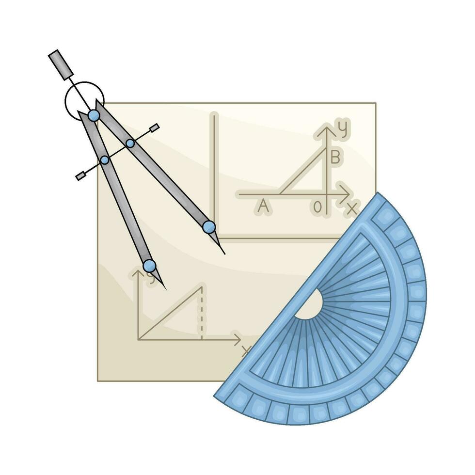 linjal med period i papper geometri illustration vektor