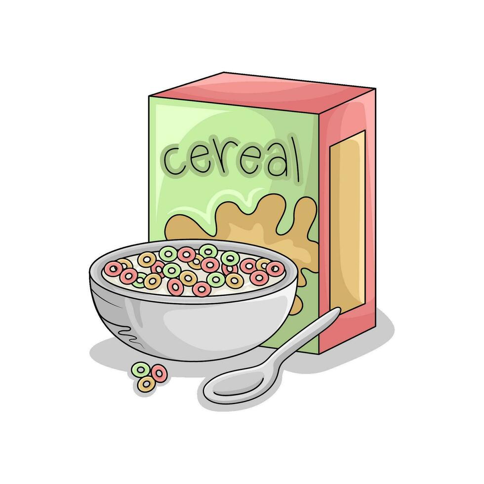 Müsli Box mit Müsli im Schüssel Illustration vektor