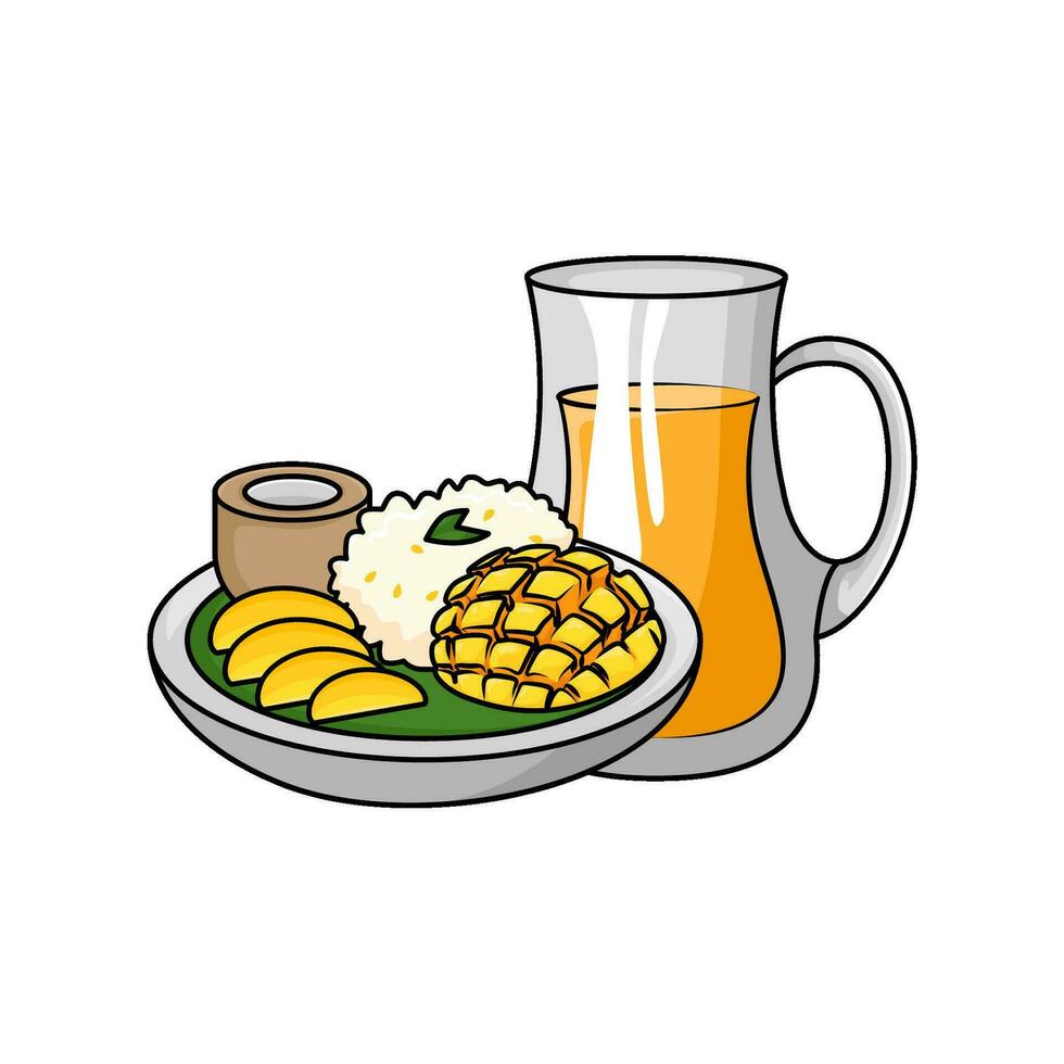 Mango Frucht, Saft Mango mit Mango Essen Illustration vektor