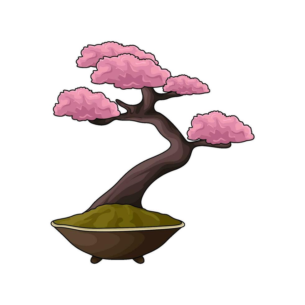 Bonsai Pflanze im Topf Illustration vektor