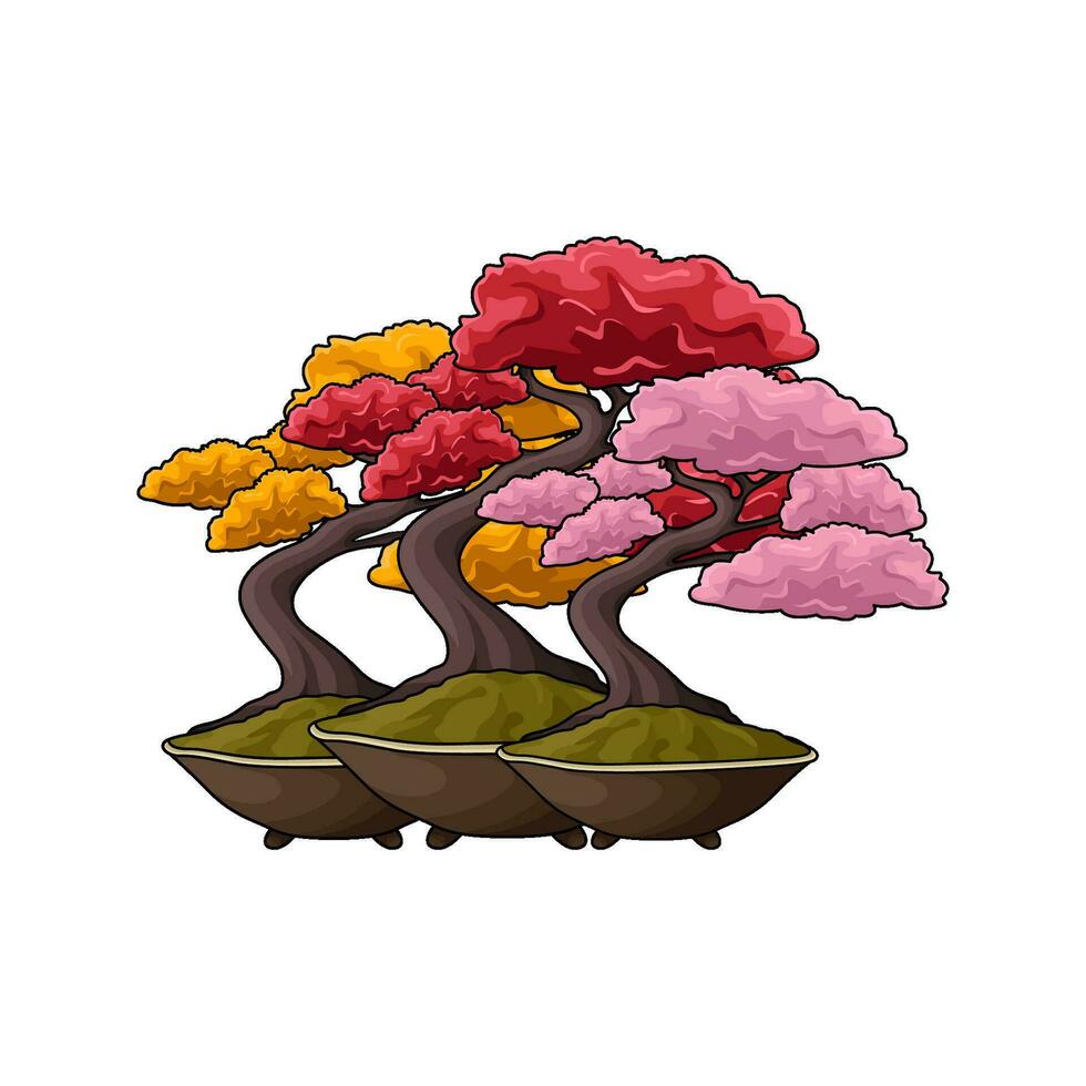 bonsai blomma illustartion vektor