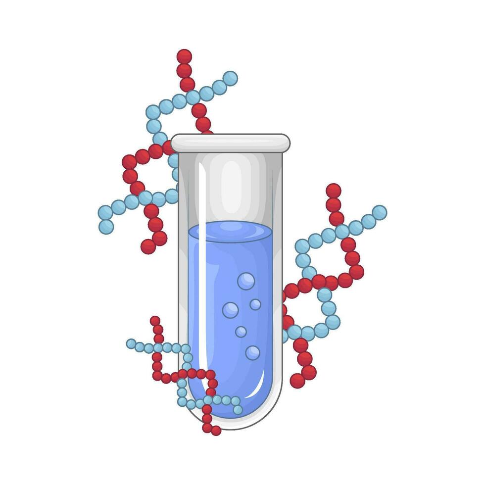 Labor Trank Flasche mit Molekül Illustration vektor