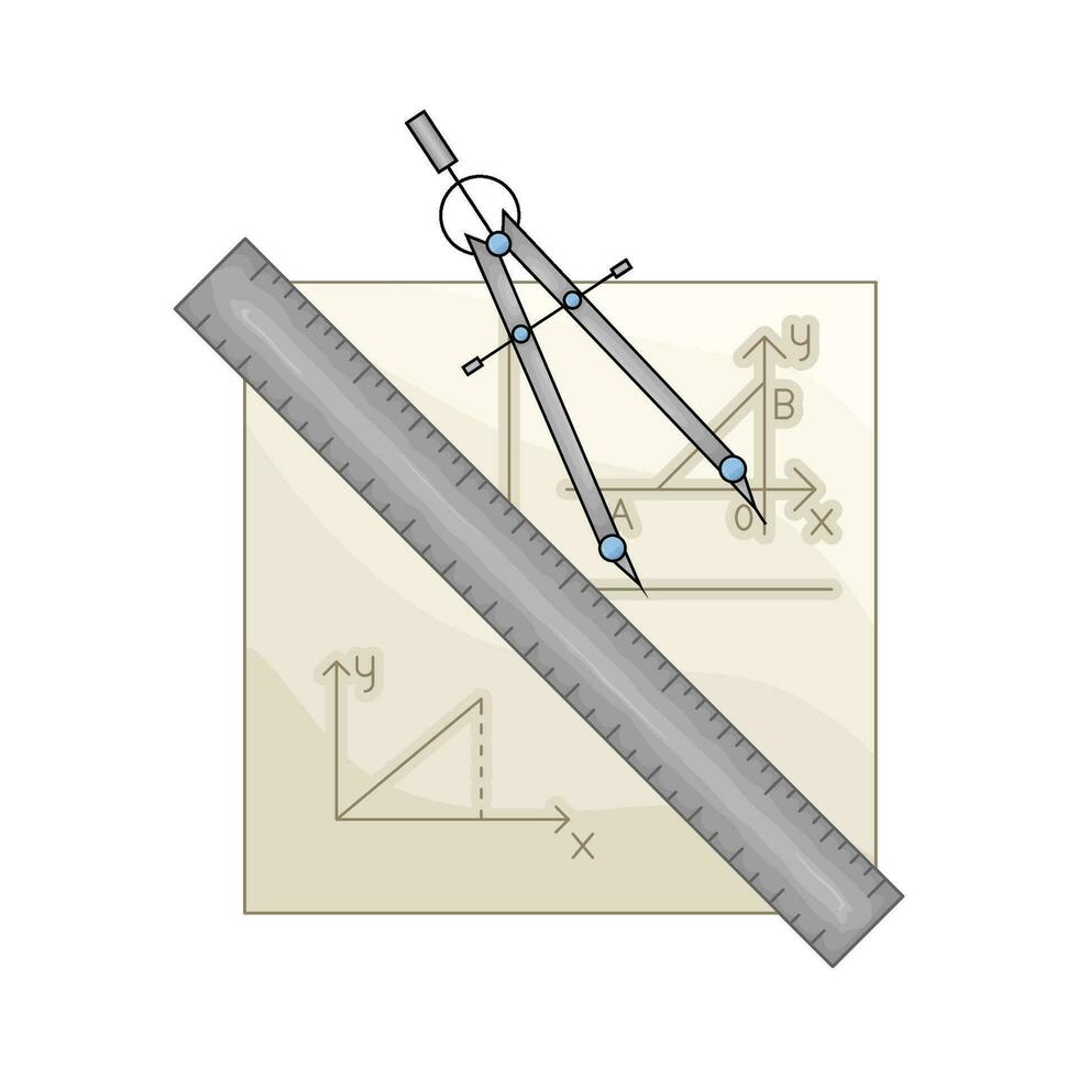 linjal med period i papper geometri illustration vektor