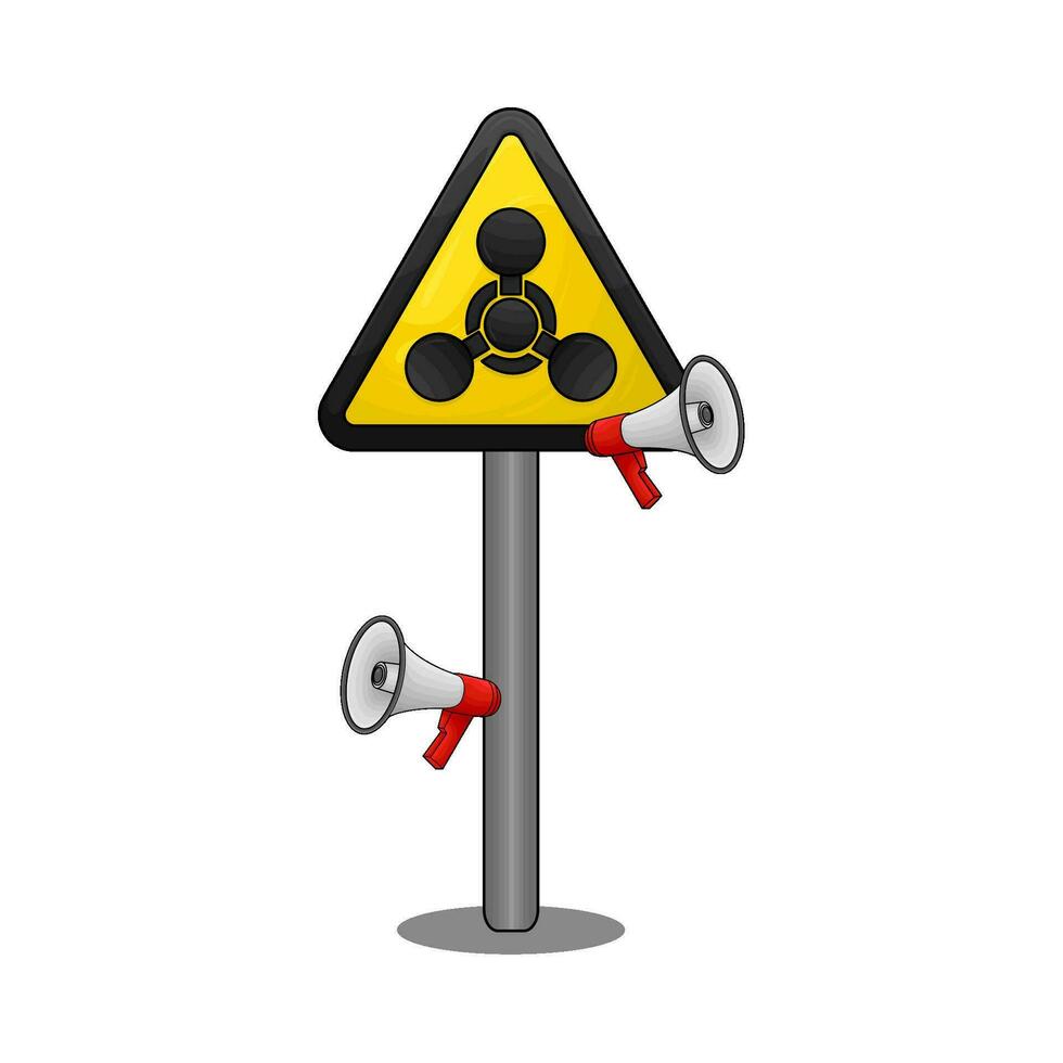 radioaktiv i varning styrelse illustration vektor