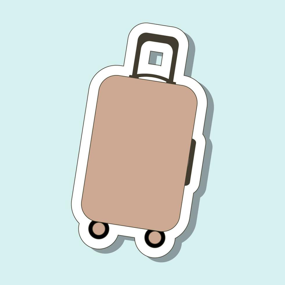 turist klistermärke med resväska vektor
