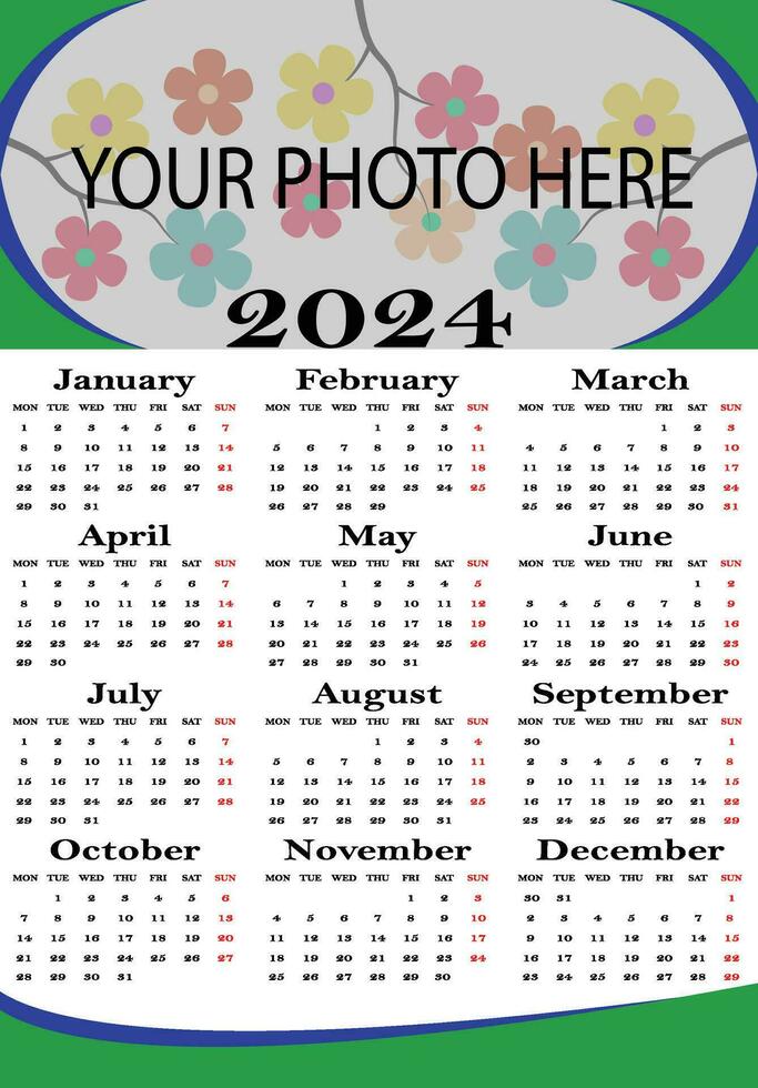 2024 Kalender Design Vektor