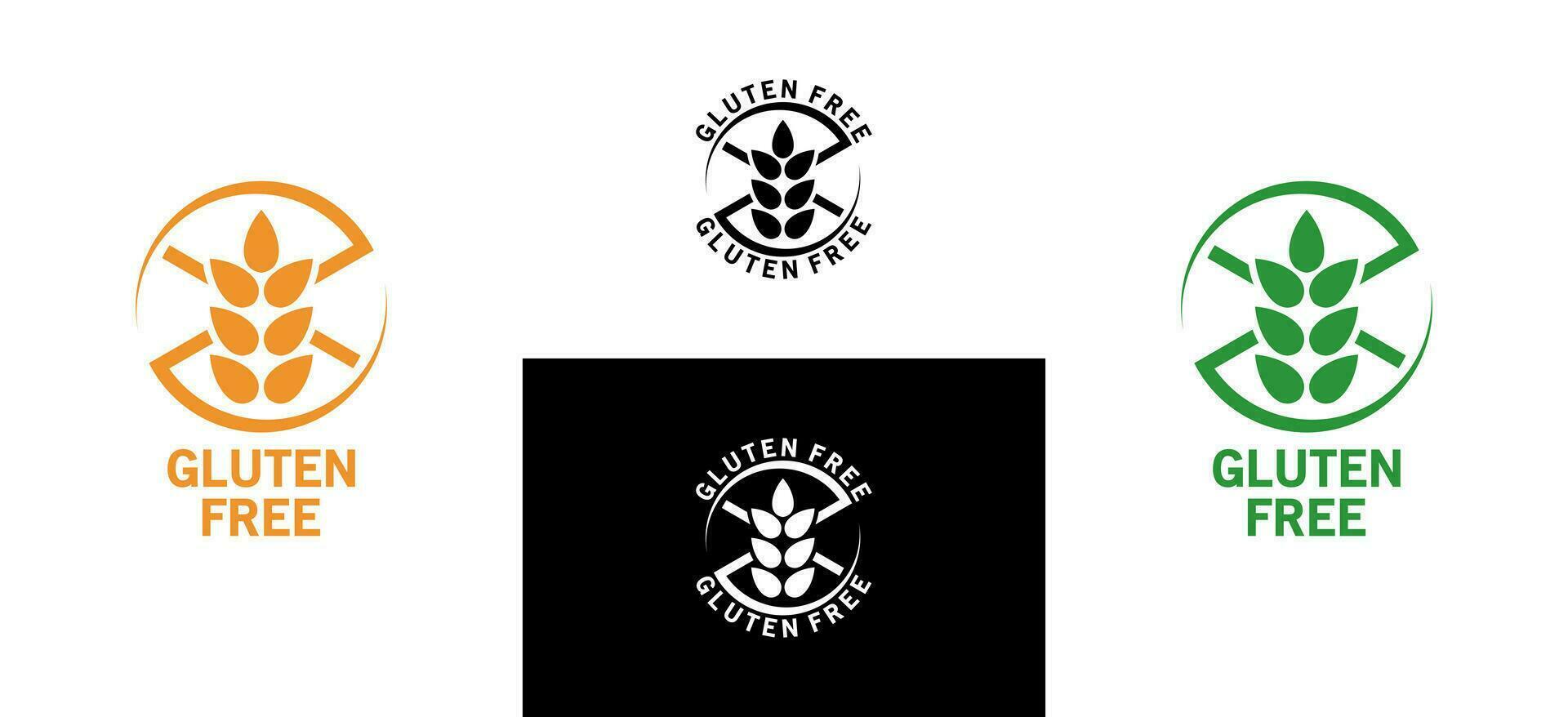 Gluten kostenlos Logo Design, Gluten kostenlos Etikette Zeichen Vektor Symbol