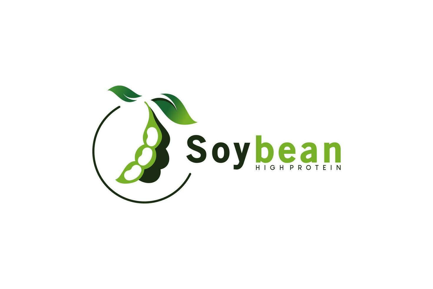 natürlich Grün Sojabohne Logo Design, Gesundheit Essen Symbol Vektor Illustration