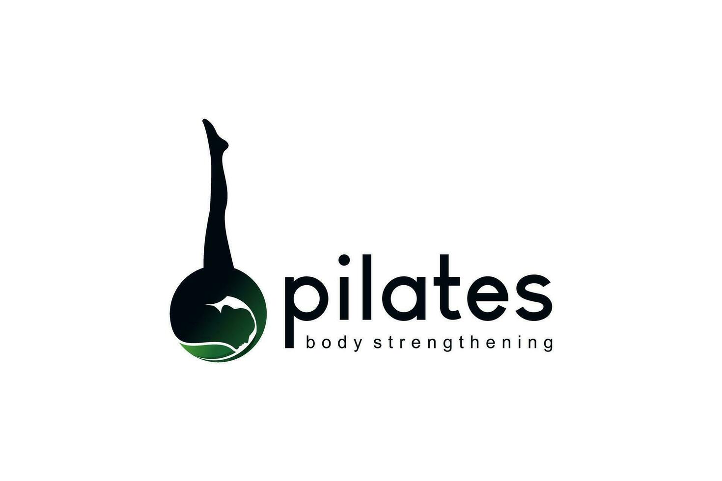 Frau Silhouette mit einer Bein Heben Position zum Pilates Logo vektor