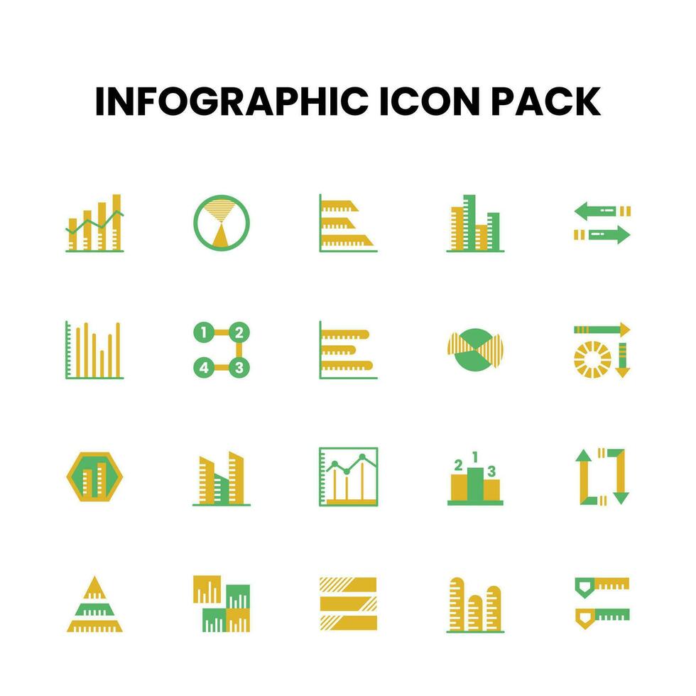 Infografik eben Stil Symbol Pack vektor