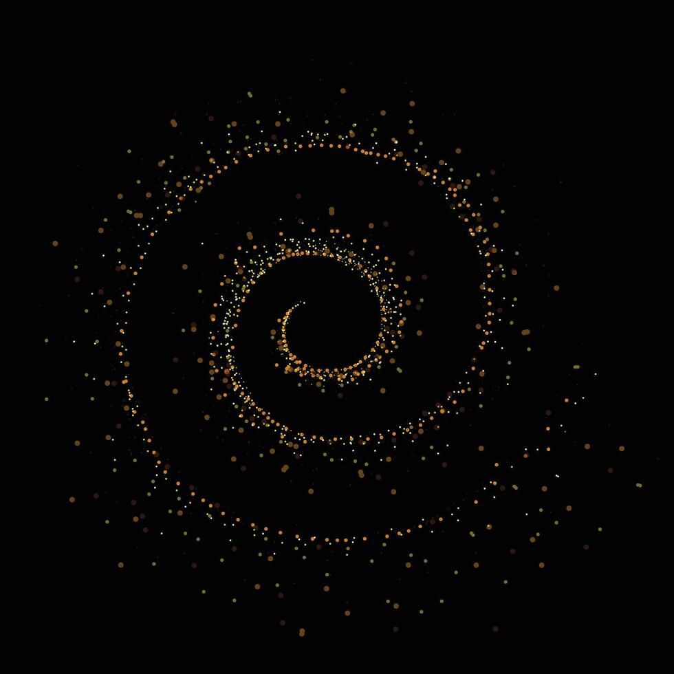 Spiral- Gold funkeln im das dunkel vektor