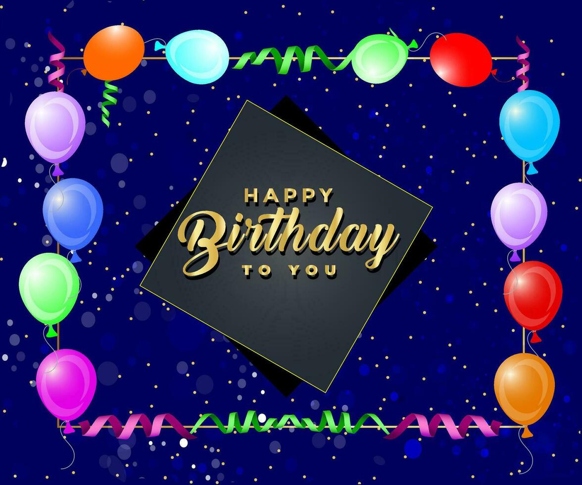 glücklich Geburtstag zu Sie Text mit Ballon und Konfetti Dekoration Element zum Geburt Tag Feier Gruß Karte Design. Vektor Illustration