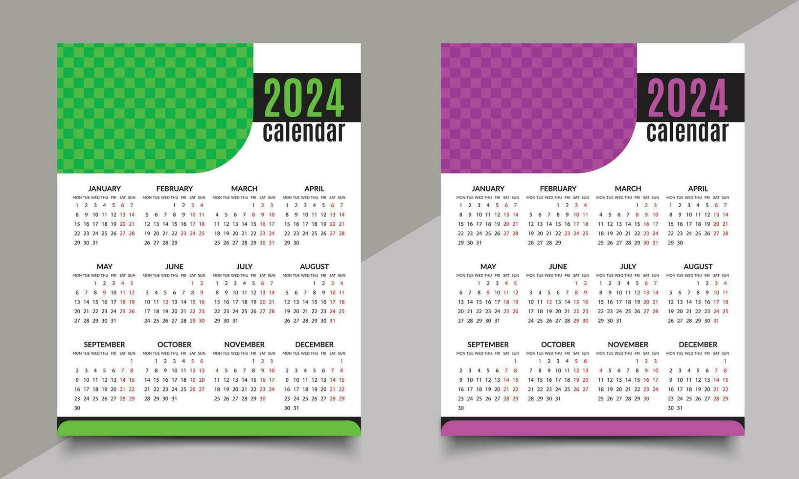 Kalender Design. eine Seite Kalender. drucken Kalender Design Vorlage vektor