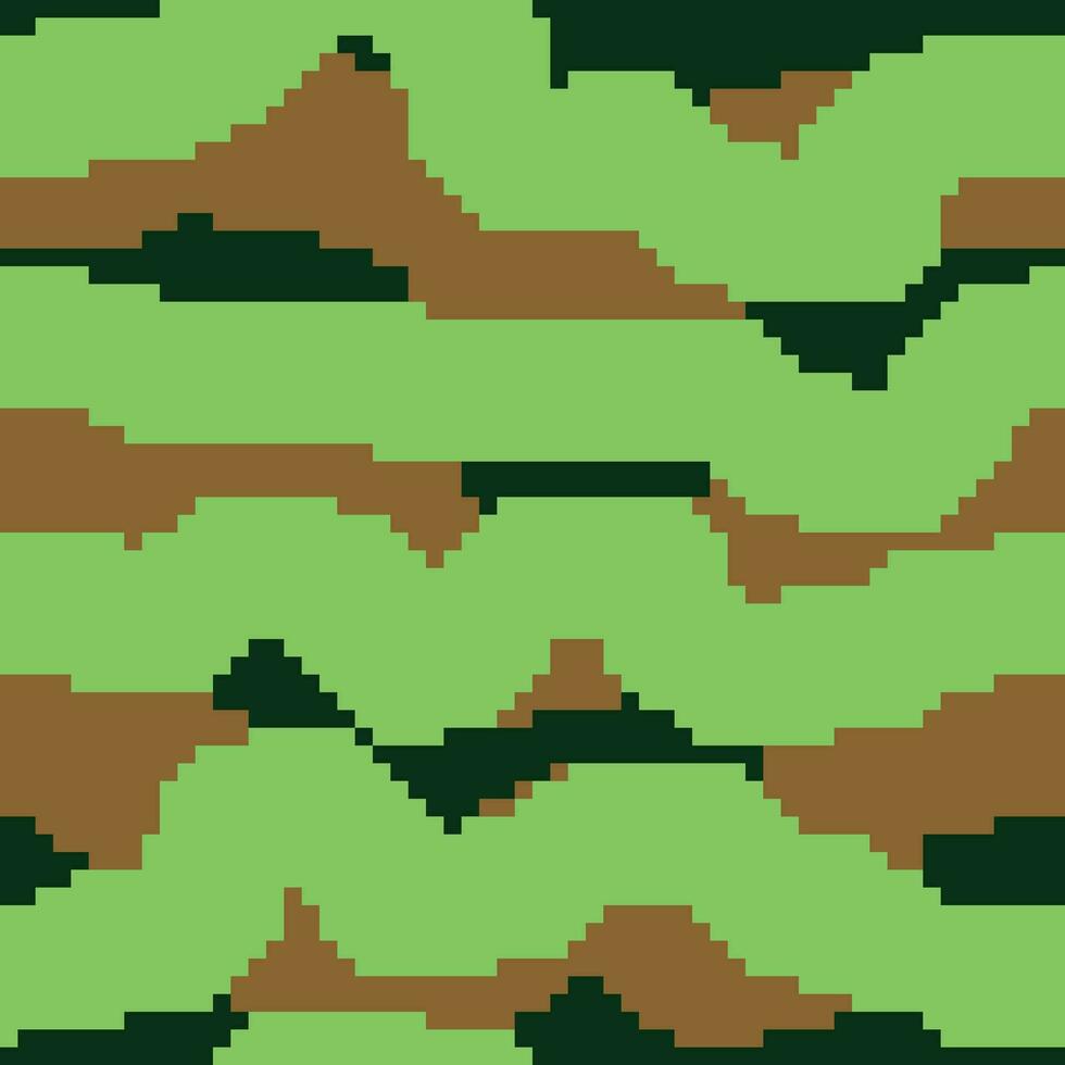 en pixel stil bakgrund med grön och brun Ränder vektor