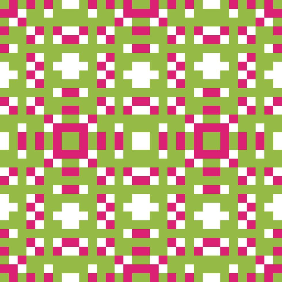 en grön och rosa rutig mönster vektor