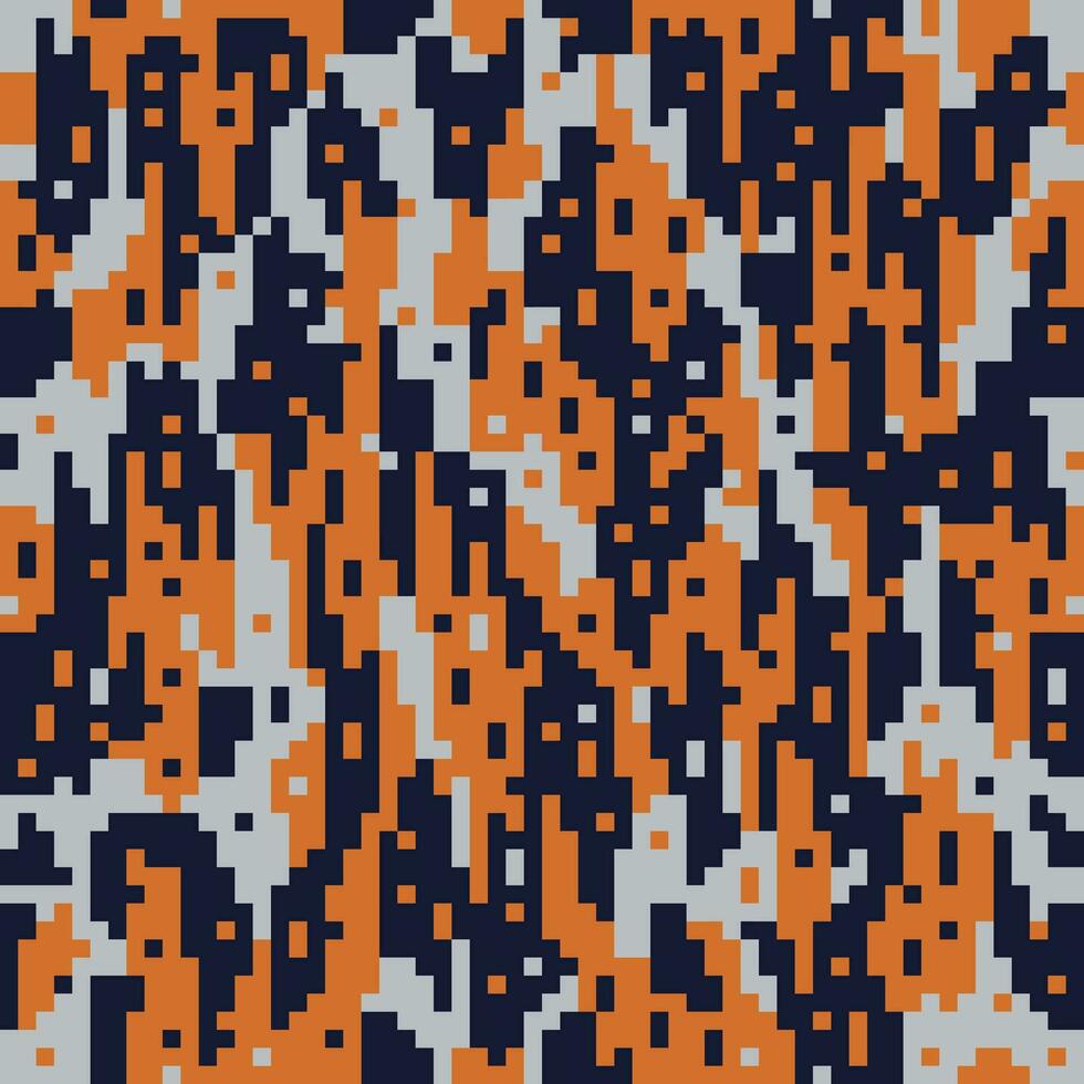 ein pixelig tarnen Muster im Orange und Blau vektor