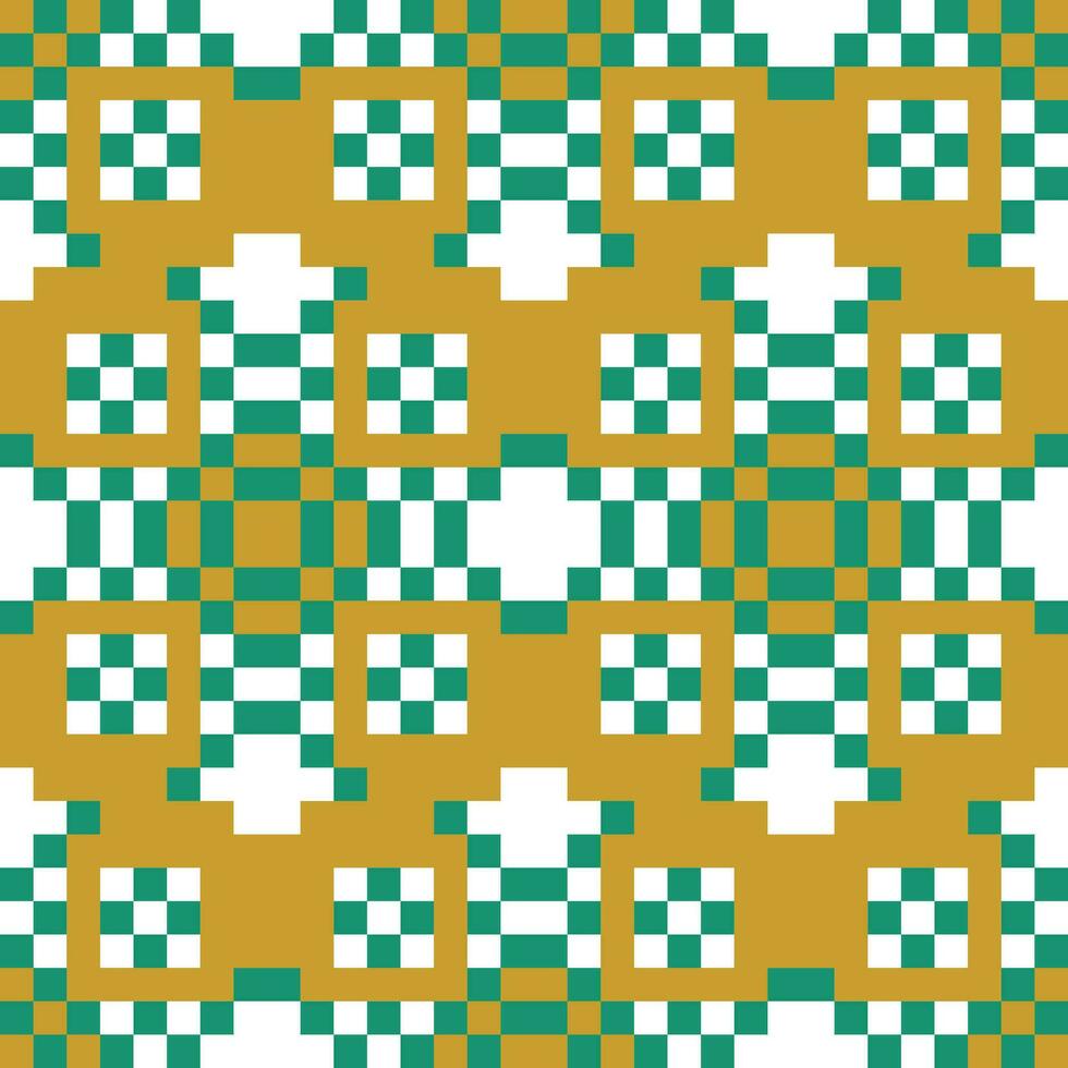 ein Grün und Weiß kariert Muster vektor