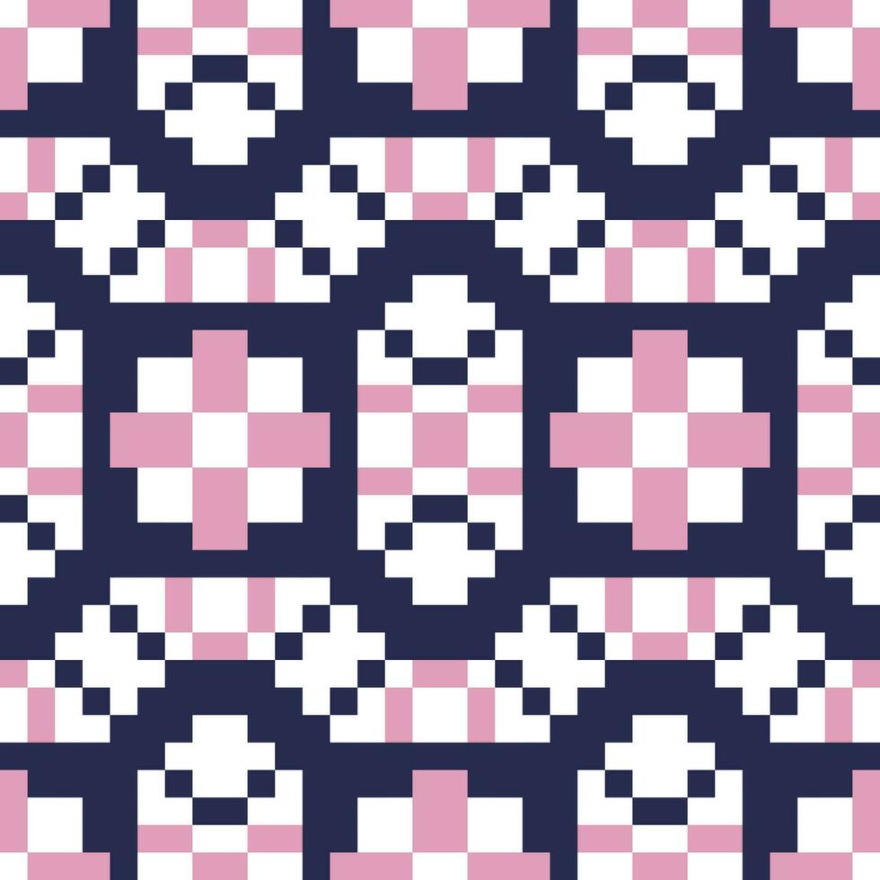 en rosa och blå mönster med kvadrater vektor