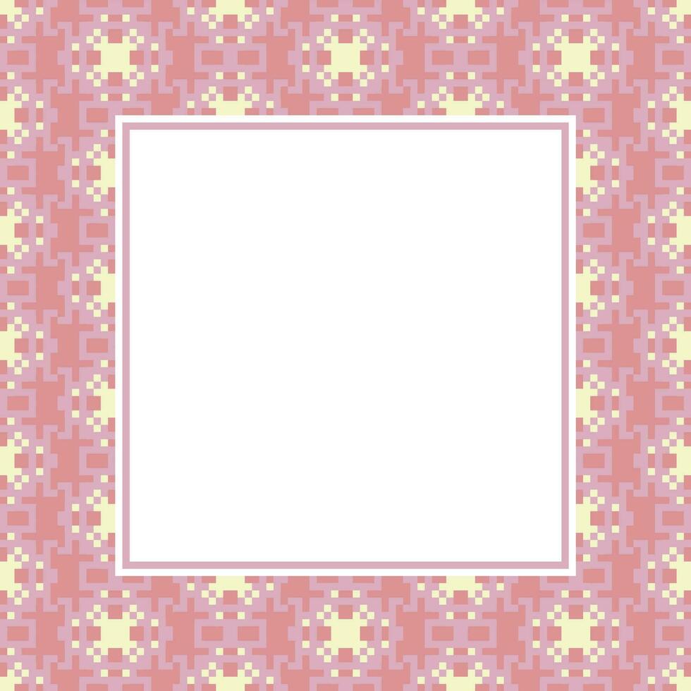 en fyrkant ram med en rosa och gul mönster vektor
