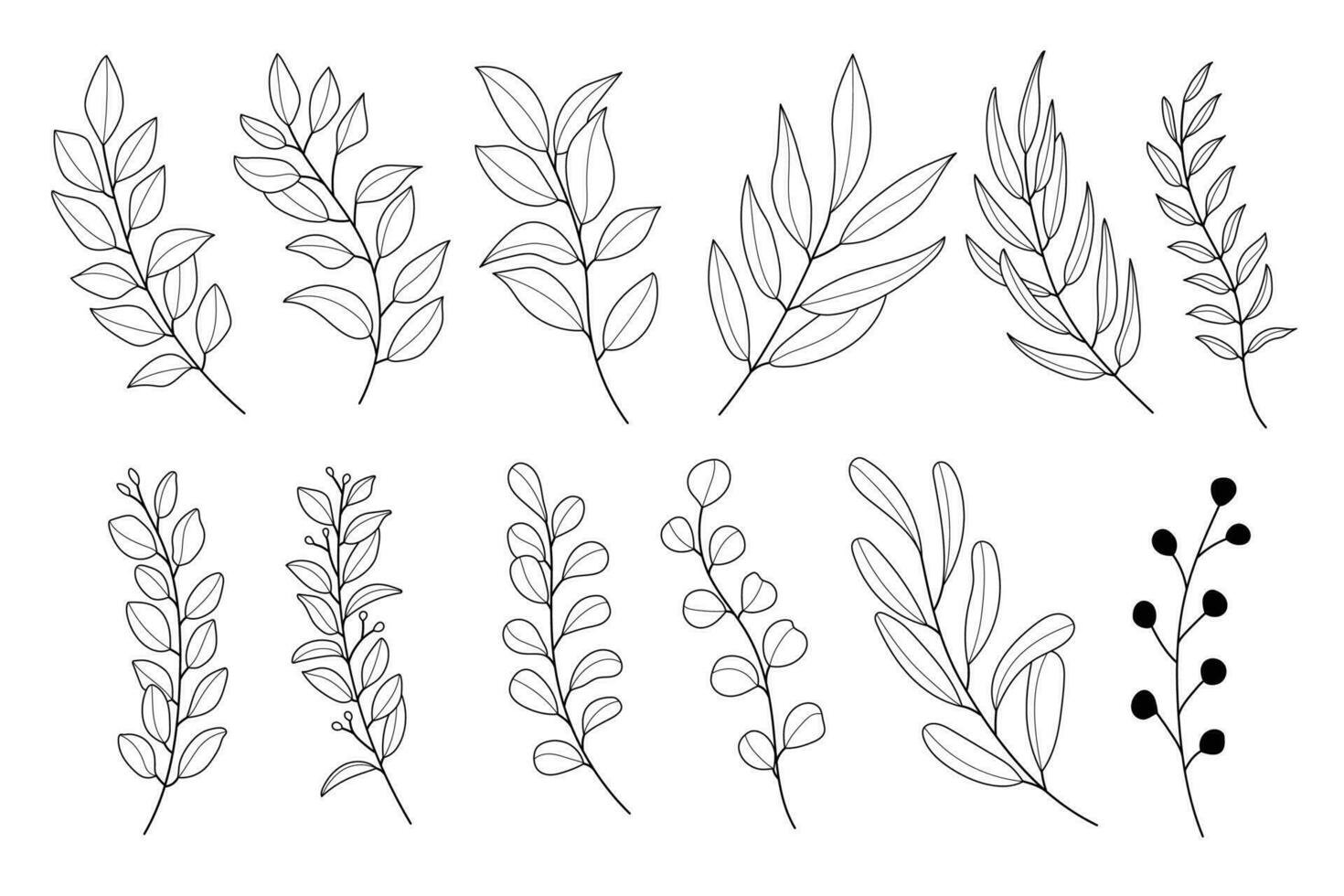 linje konst botanisk illustration vektor på vit bakgrund