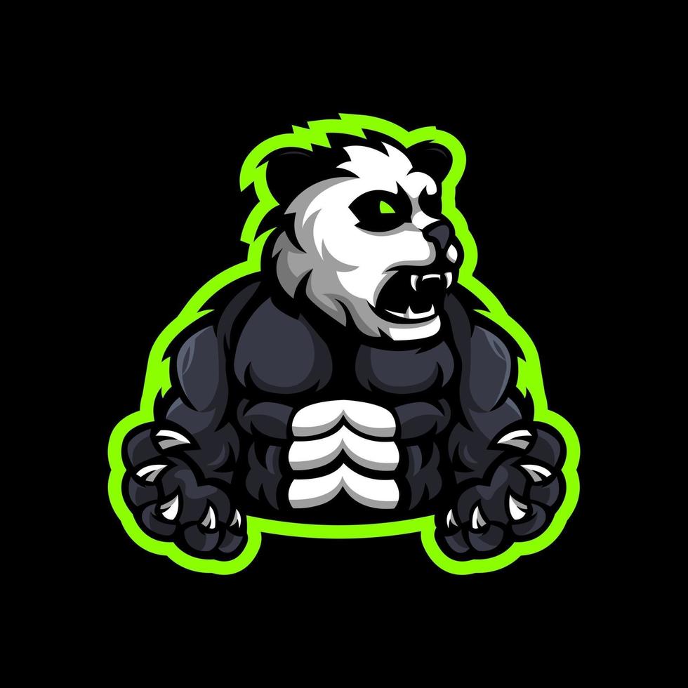 Panda-Maskottchen-Logo-Design-Vektor mit moderner Illustration vektor