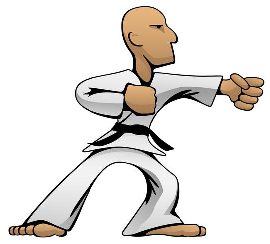 kampsport karate kille tecknad vektor illustration