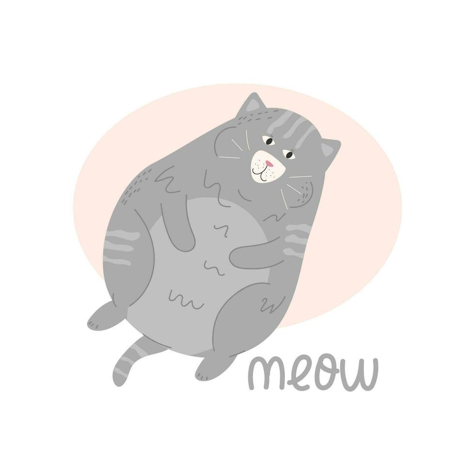 süß komisch Katze. Gekritzel Vektor. Karikatur Charakter von Katzen. isoliert auf ein Weiß Hintergrund. vektor