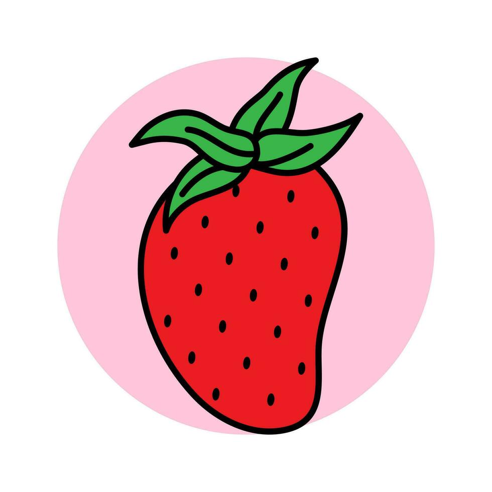 jordgubb frukt. organisk mat vektor illustration