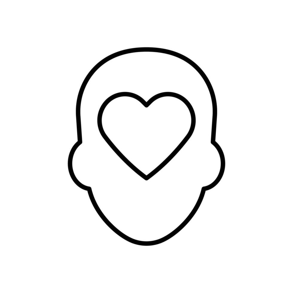 mental Gesundheit Symbol. einfach Gliederung Stil. positiv Verstand Wohlbefinden, Gehirn, Emotion, mental Gesundheit Entwicklung und Pflege Konzept. dünn Linie Symbol. Vektor Illustration isoliert.